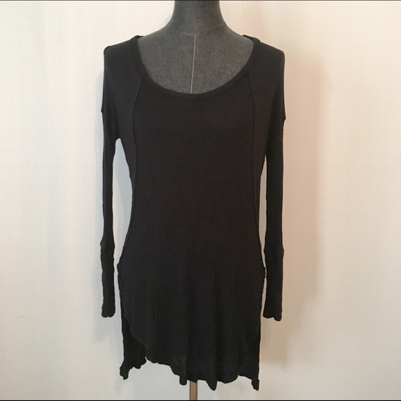 NWOT Free People Ventura Drippy Thermal in Black - Picture 2 of 4